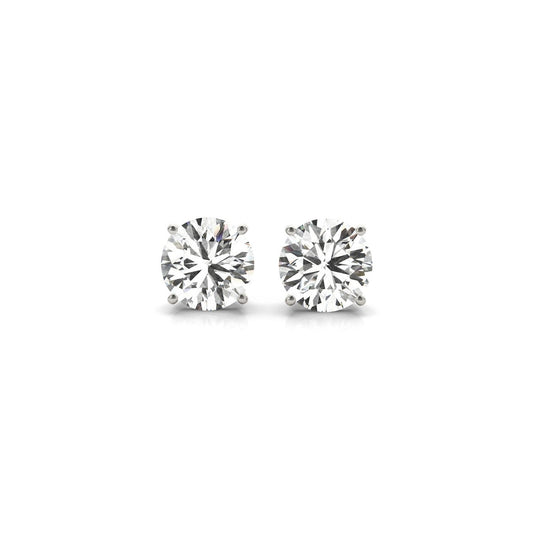 2 cttw IGI lab grown round diamond stud earrings in 14k white gold by Avera Group