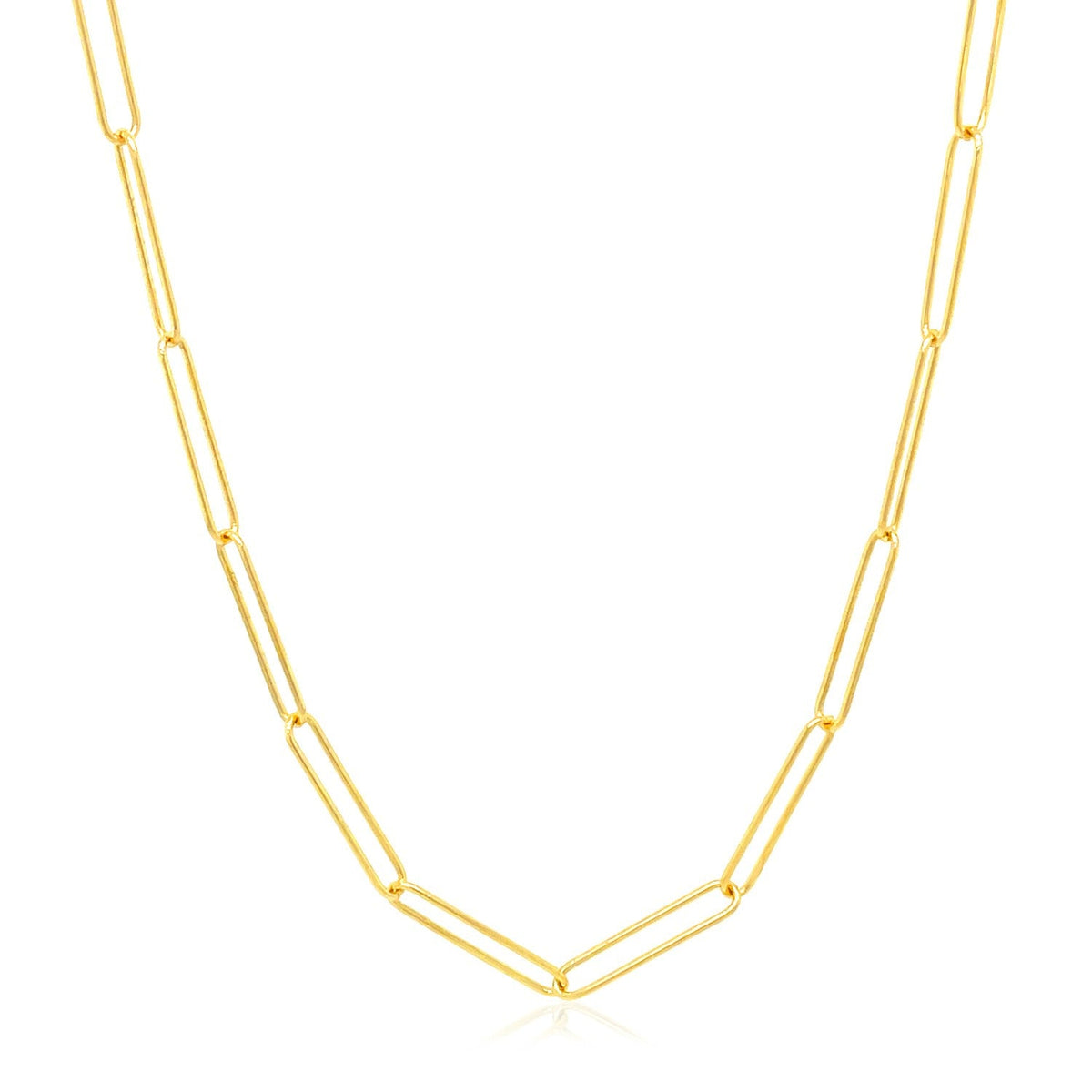 14k yellow gold wire paperclip chain, 2.70mm by Avera Group, view 2