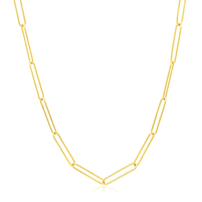 14k yellow gold wire paperclip chain, 2.70mm by Avera Group, view 2