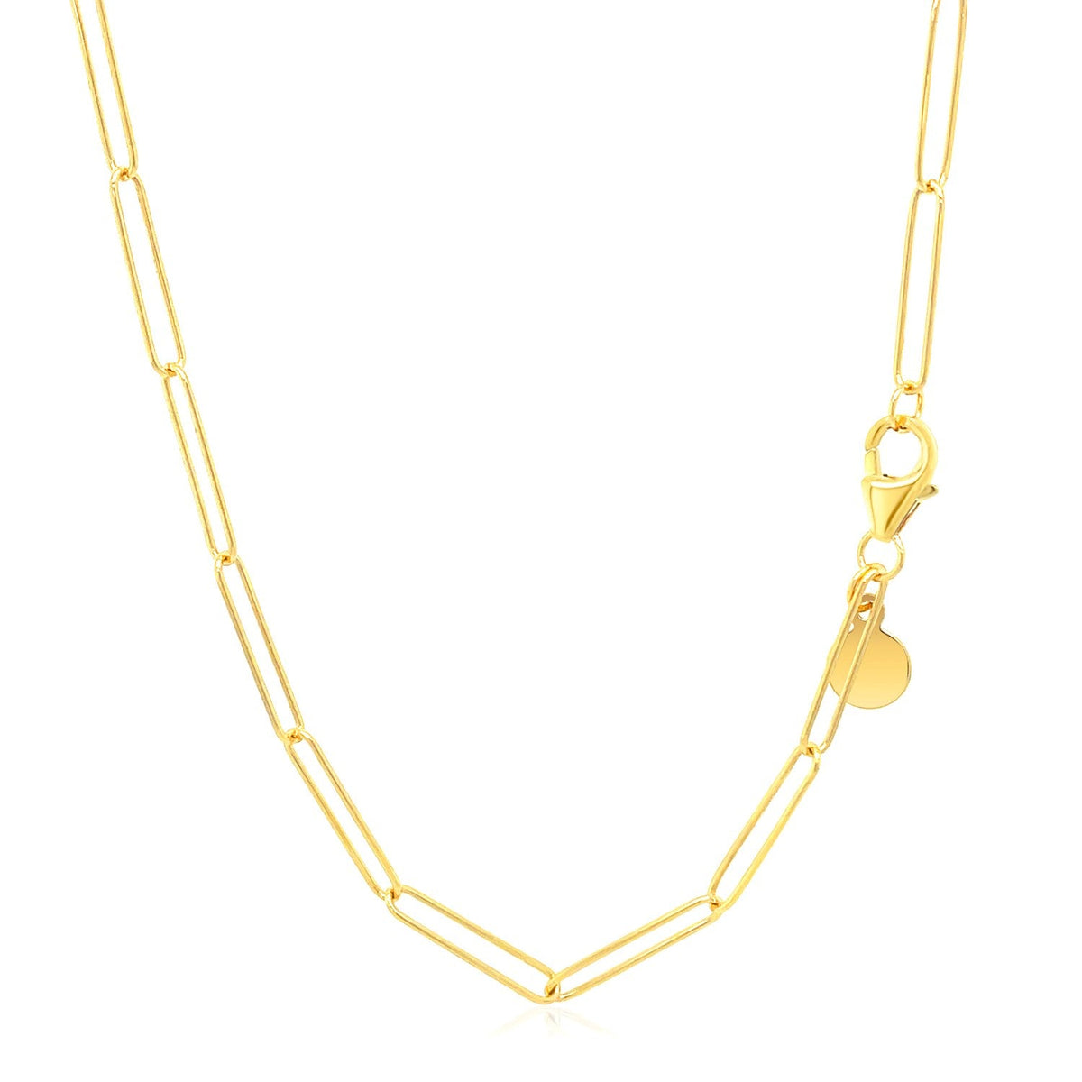 14k yellow gold wire paperclip chain, 2.70mm by Avera Group, view 3