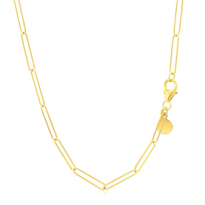 14k yellow gold wire paperclip chain, 2.70mm by Avera Group, view 3