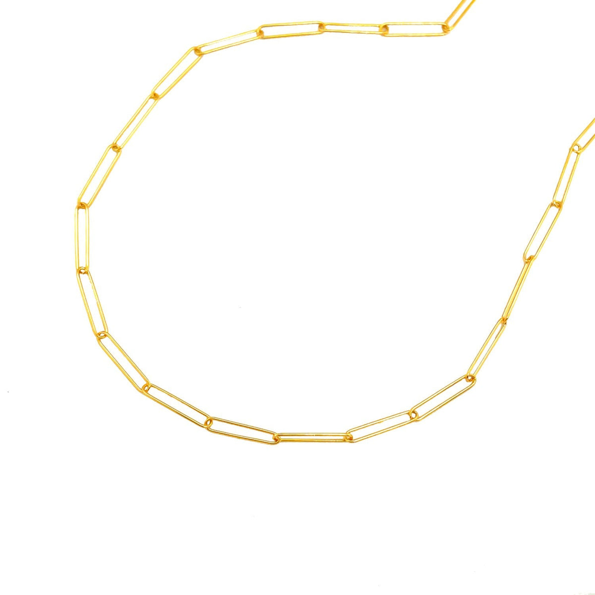14k yellow gold wire paperclip chain, 2.70mm by Avera Group, view 4