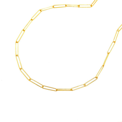 14k yellow gold wire paperclip chain, 2.70mm by Avera Group, view 4