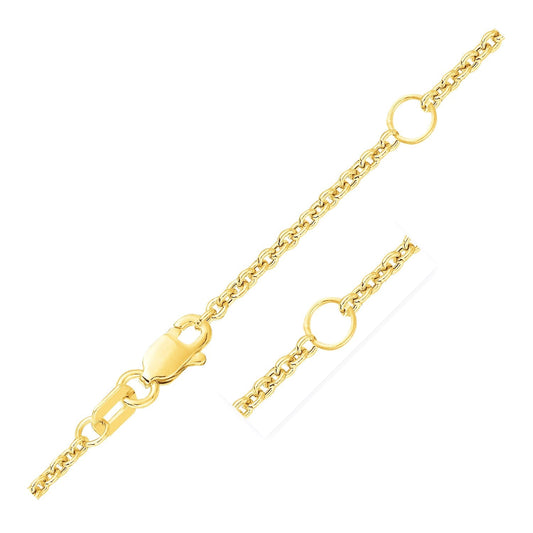 Double Extendable Cable Chain in 14k Yellow Gold (1.9mm) by Avera Group