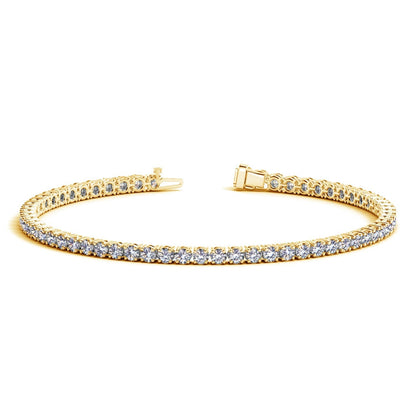 Lab Grown Round Diamond Tennis Bracelet in 14k Yellow Gold (4 cctw F/G VS2/SI1) by Avera Group