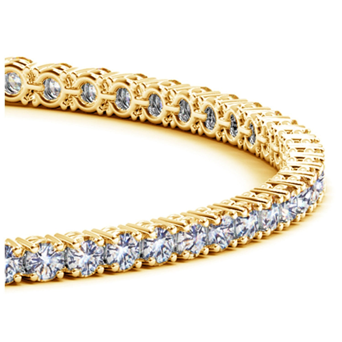 Lab Grown Round Diamond Tennis Bracelet in 14k Yellow Gold (4 cctw F/G VS2/SI1) by Avera Group