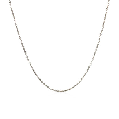 14k white gold round cable link chain, 1.10mm, Avera Group, view 2