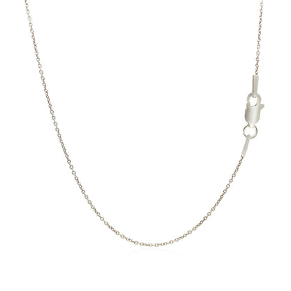 14k white gold round cable link chain, 1.10mm, Avera Group, view 3