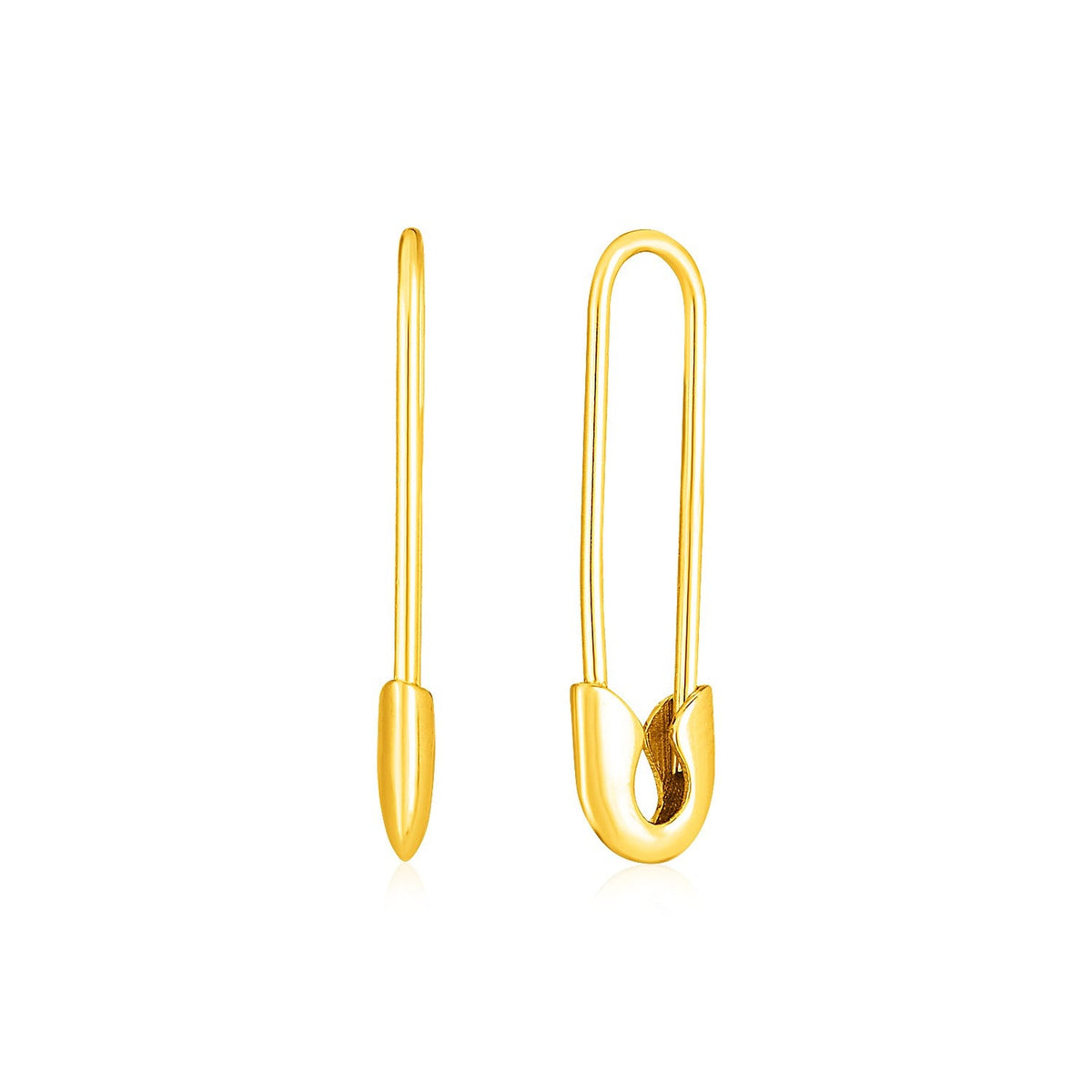 14k yellow gold 23mm safety pin earrings by Avera Group