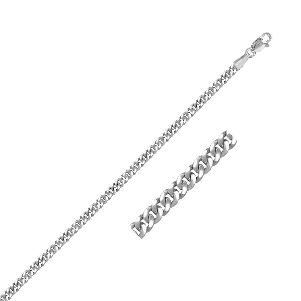 14k white gold gourmette chain, 2.80mm, Avera Group