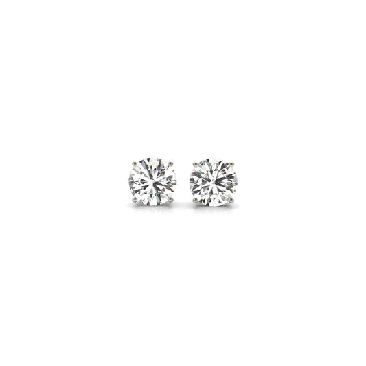 Avera Group 1 cttw lab grown round diamond stud earrings in 14k white gold