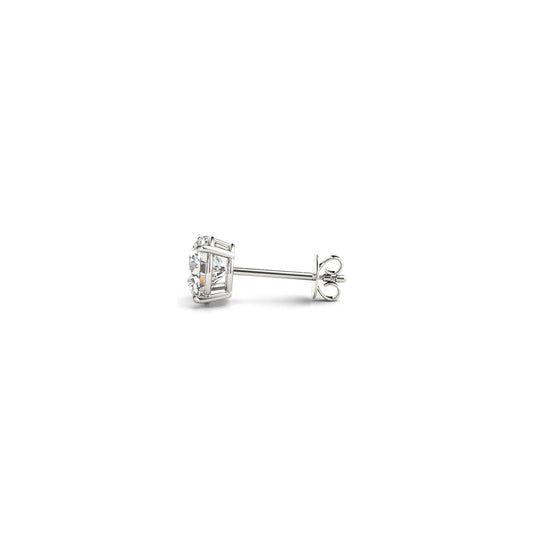 Avera Group 14k white gold lab diamond studs, side view