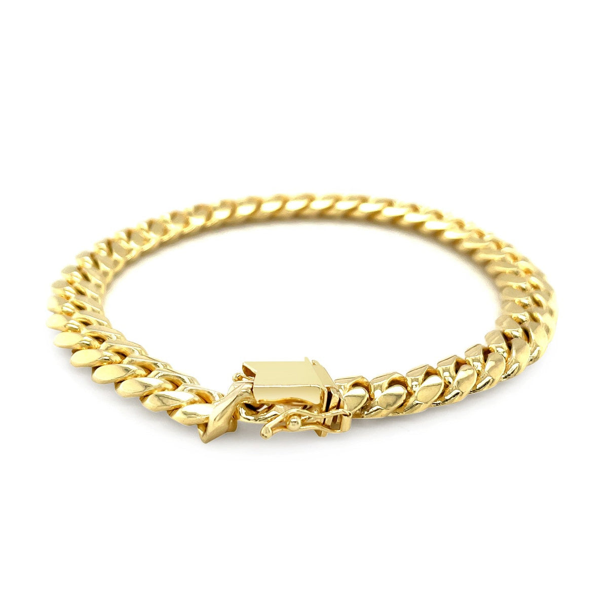 14k yellow gold solid Miami Cuban bracelet, 8.2mm, Avera Group, view 2