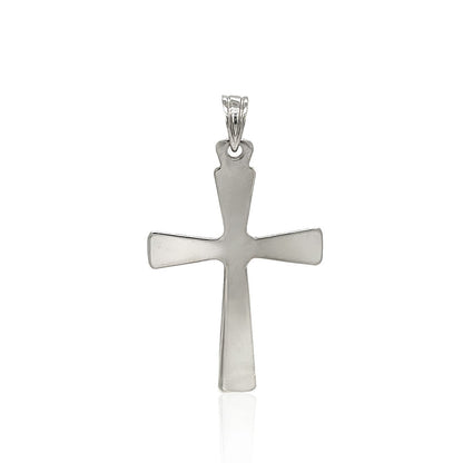 Sterling Silver Domed Rounded Cross Pendant by Avera Group