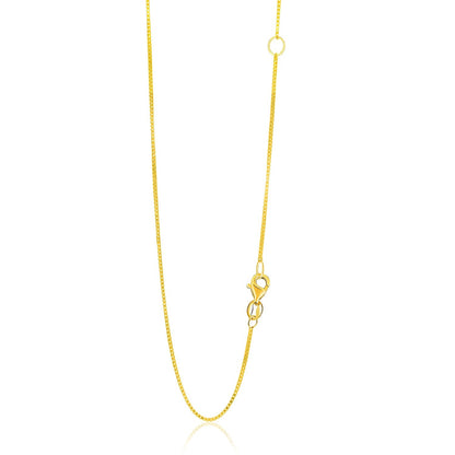 14k yellow gold adjustable box chain 0.8mm by Avera Group