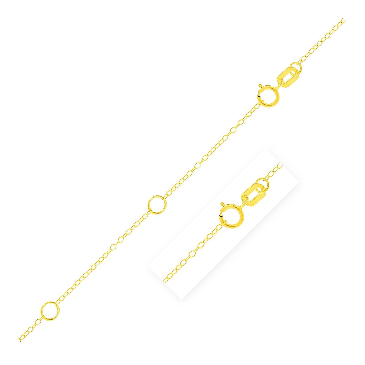 Double Extendable Piatto Chain in 10k Yellow Gold (1.30 mm) by Avera Group