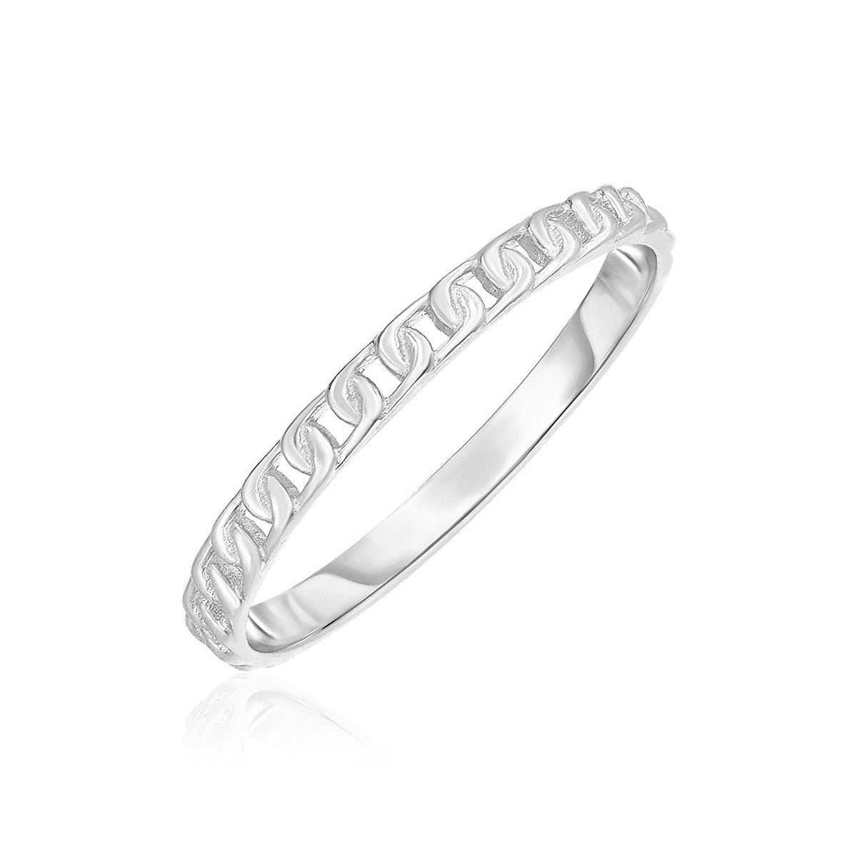 14k white gold ring with bead texture, Avera Group