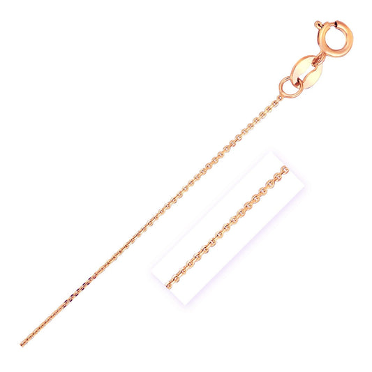 14k rose gold diamond-cut cable link chain, 0.7mm, Avera Group