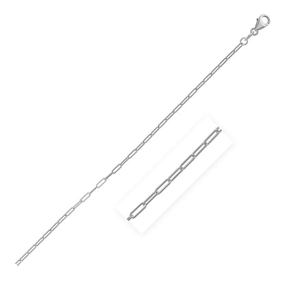 14k white gold fine paperclip chain, 1.50mm, Avera Group