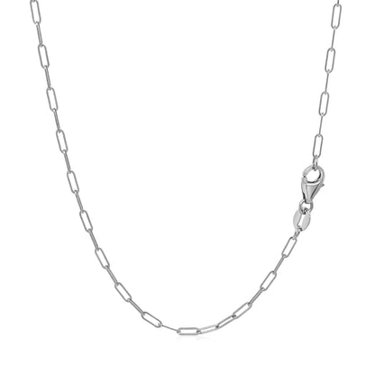 14k white gold fine paperclip chain, 1.50mm, Avera Group, view 3