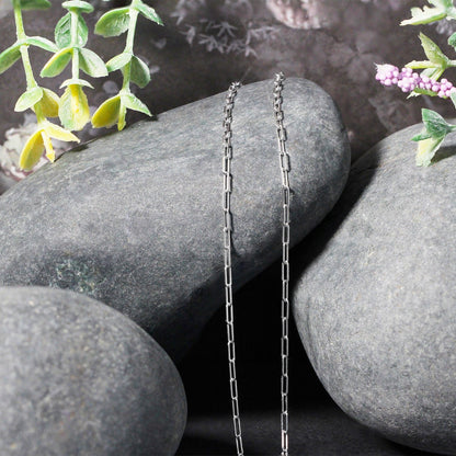 14k white gold fine paperclip chain, 1.50mm, Avera Group, view 4