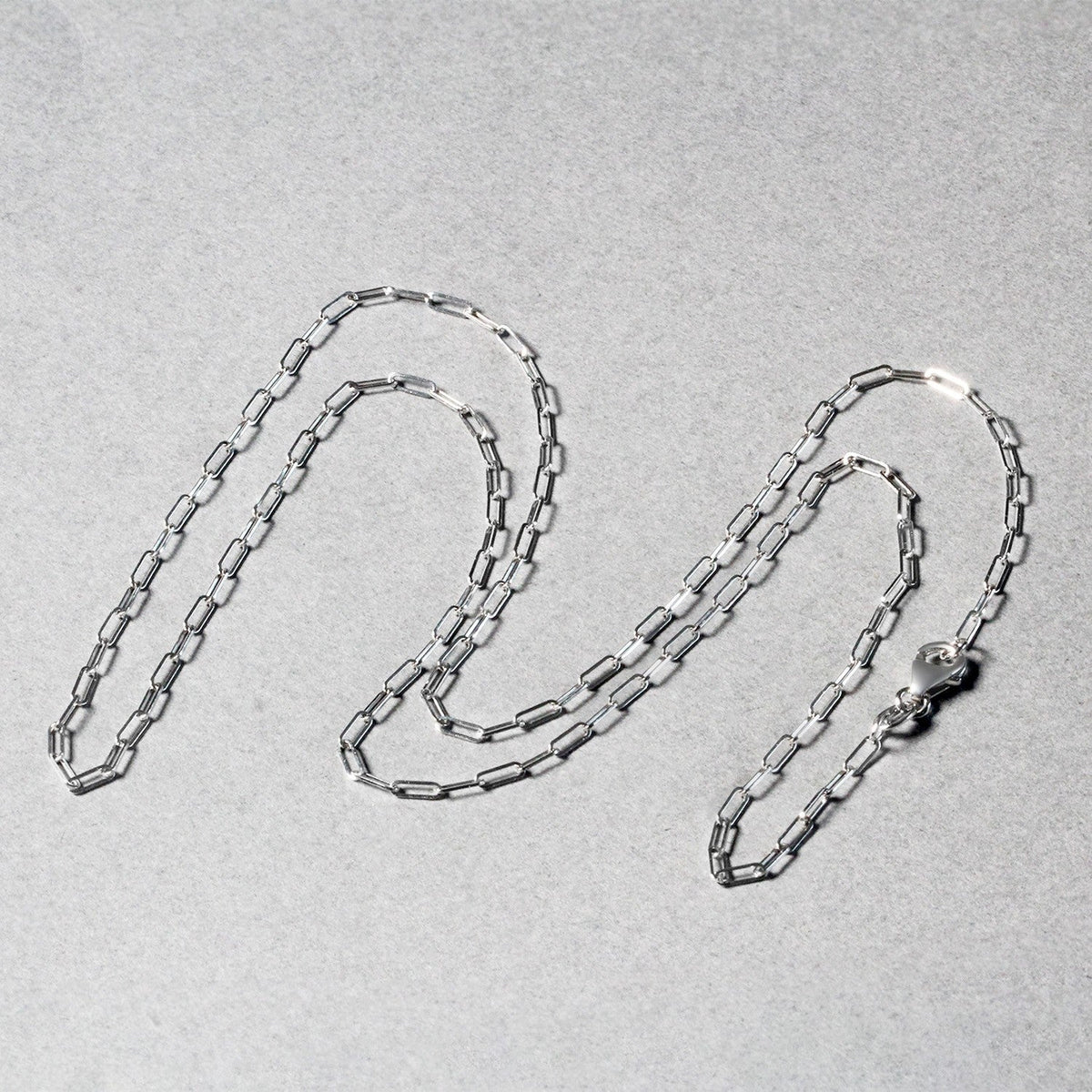 14k white gold fine paperclip chain, 1.50mm, Avera Group, view 5