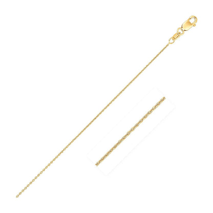 14k yellow gold oval cable link chain, 0.85mm by Avera Group