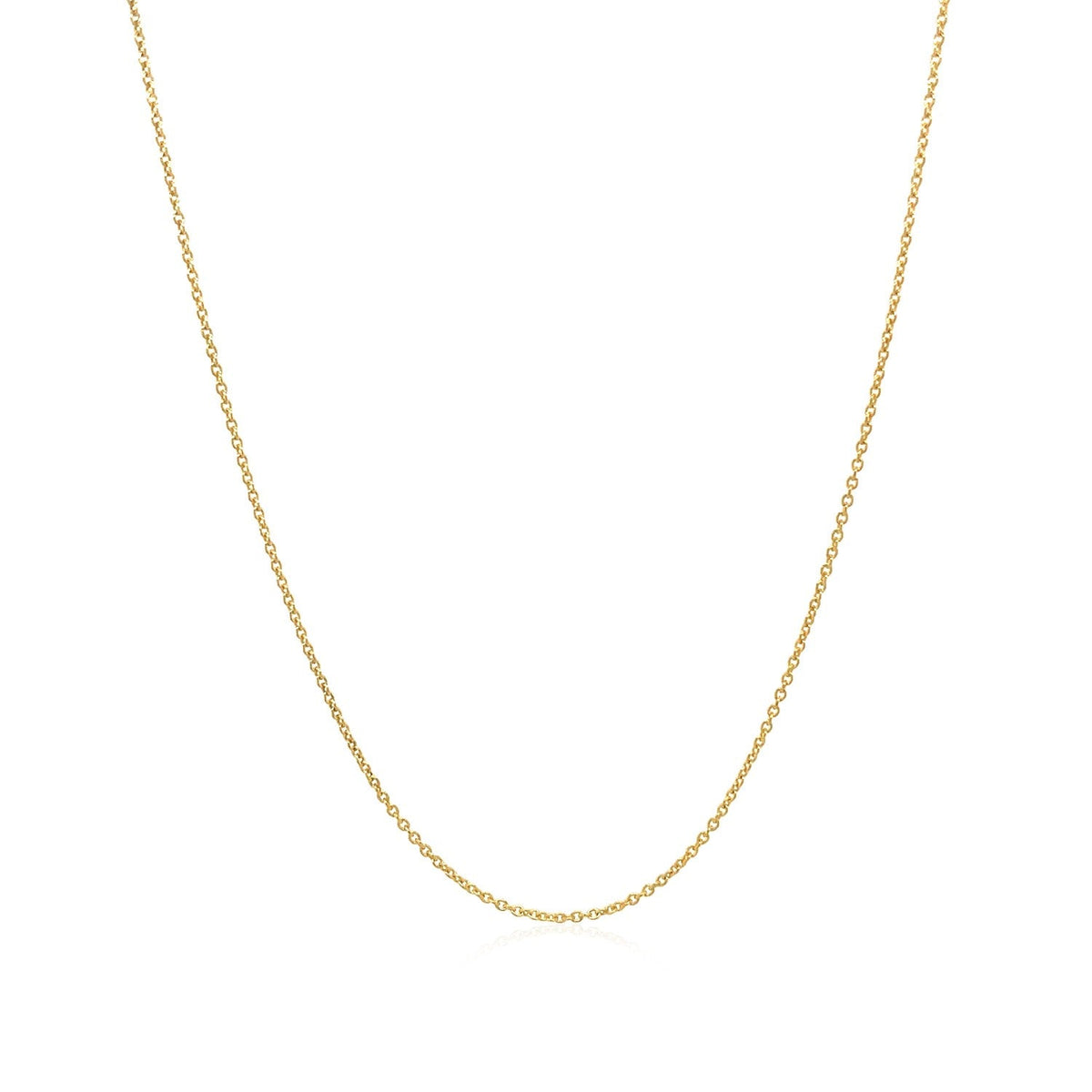 14k yellow gold oval cable link chain, 0.85mm by Avera Group, view 2