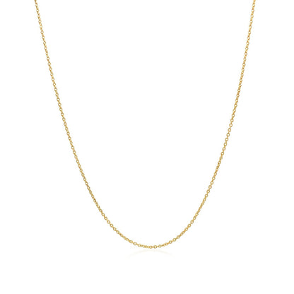 14k yellow gold oval cable link chain, 0.85mm by Avera Group, view 2