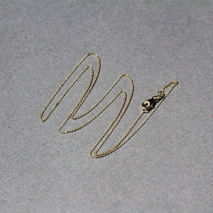 14k yellow gold oval cable link chain, 0.85mm by Avera Group, view 5