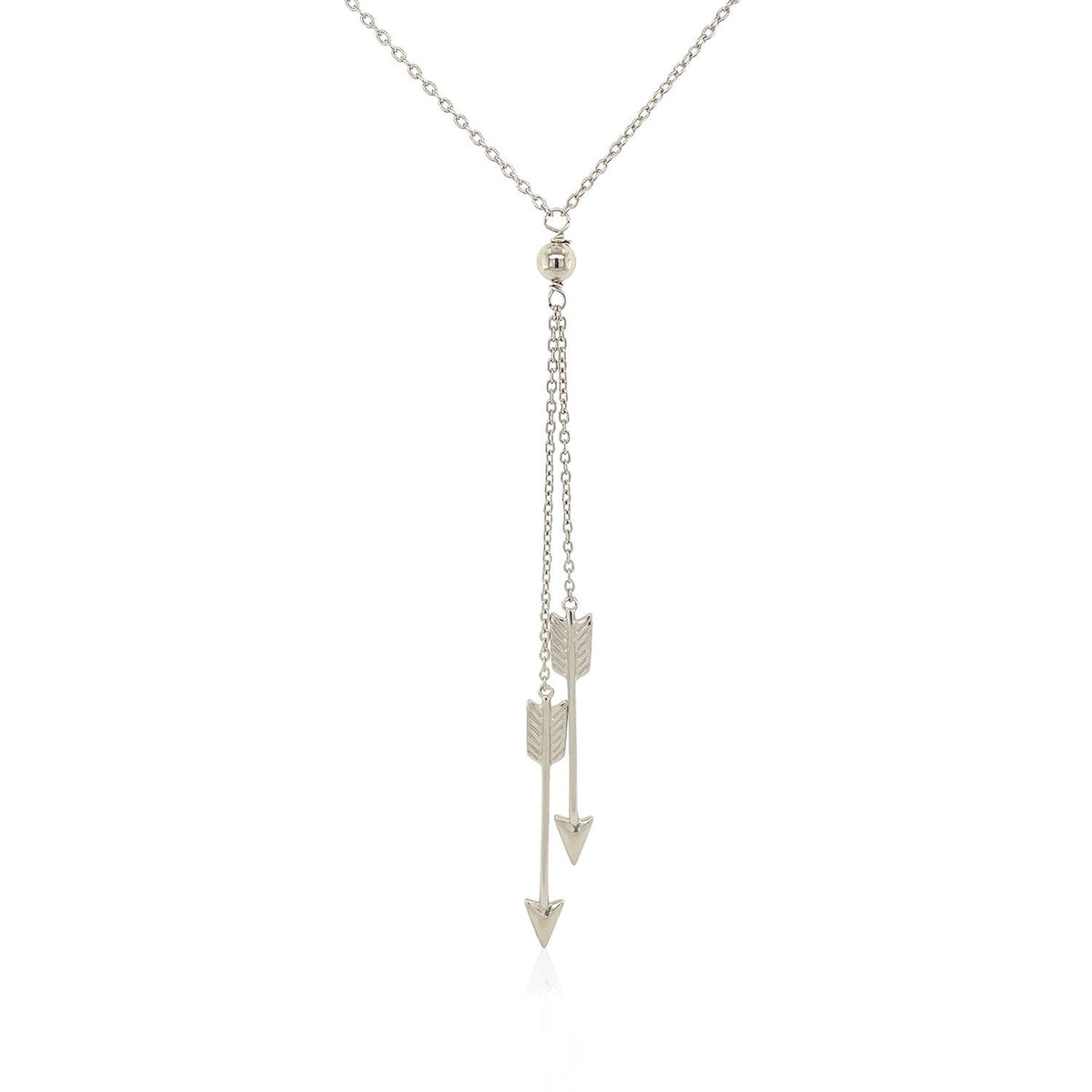 Sterling Silver 18 inch Lariat Necklace with Two Arrows by Avera Group
