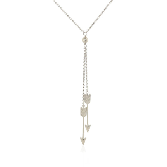 Sterling Silver 18 inch Lariat Necklace with Two Arrows by Avera Group