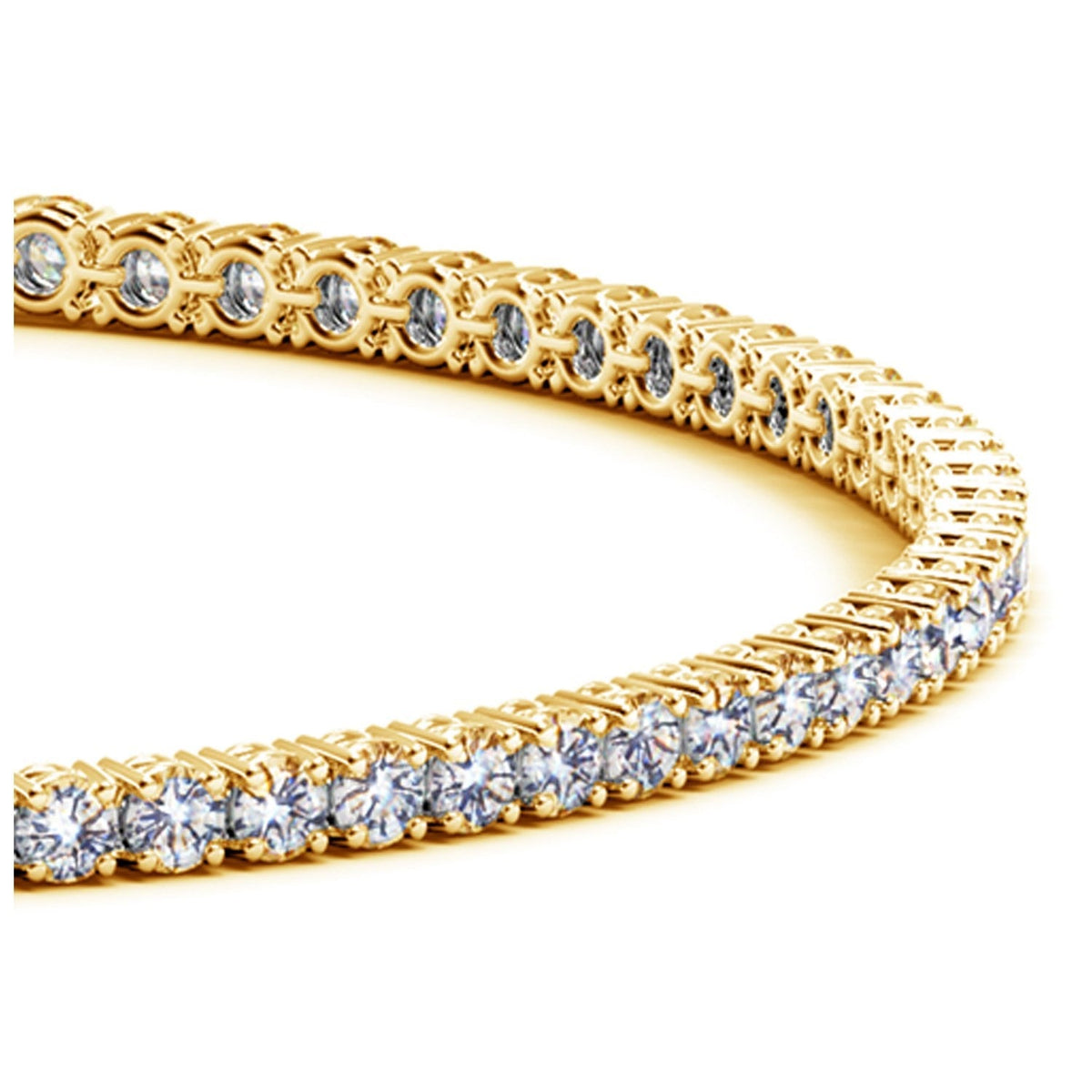 Lab Grown Round Diamond Tennis Bracelet in 14k Yellow Gold (2 cctw F/G VS2/SI1) by Avera Group