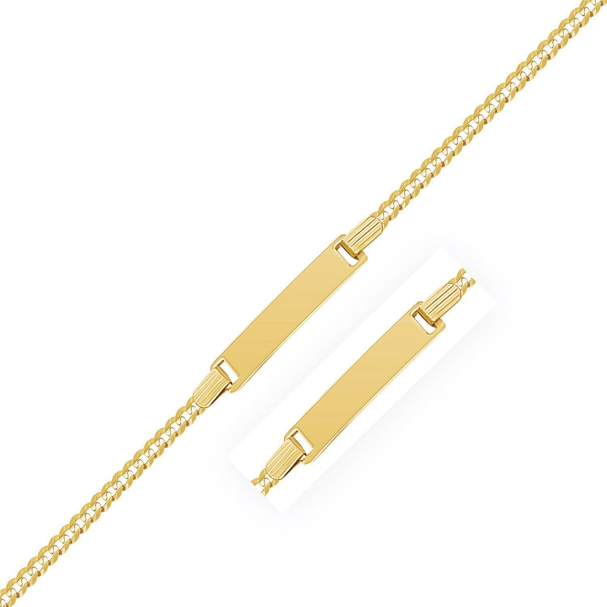 14k yellow gold children's curb link ID bracelet, Avera Group
