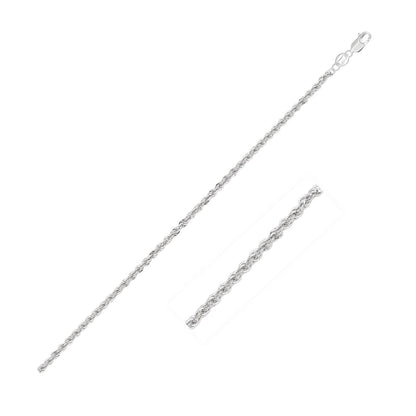 RCJ 2.0mm 14k white gold light rope chain by Avera Group