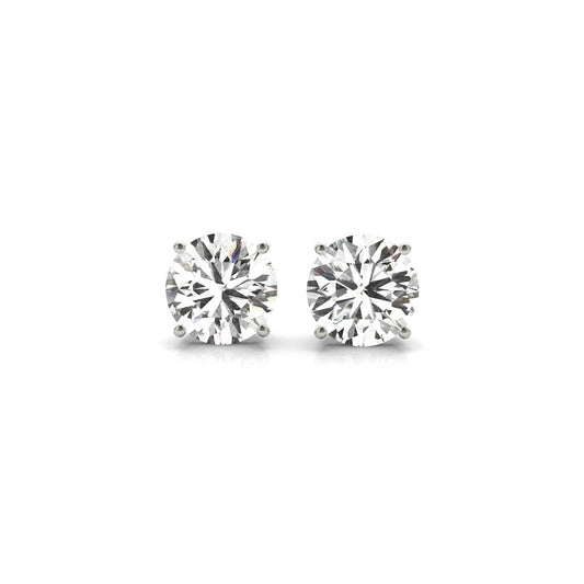 3 ct tw IGI certified lab grown round diamond stud earrings in 14k white gold by Avera Group