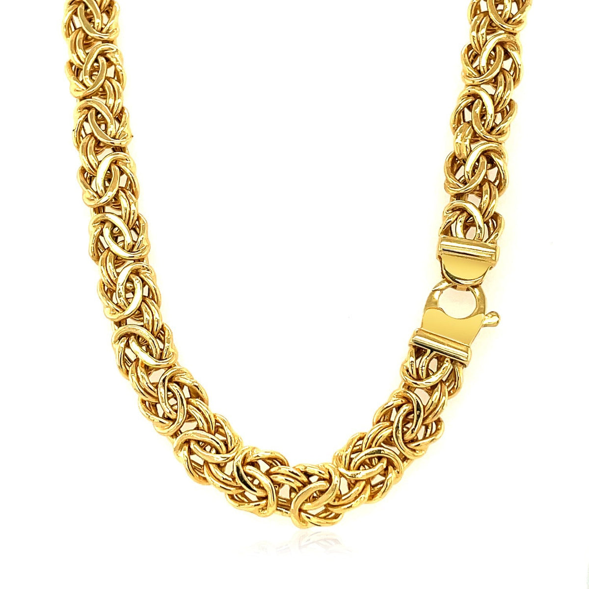 14k yellow gold Byzantine motif chain necklace, Avera Group, view 2