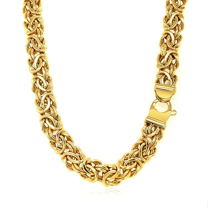 14k yellow gold Byzantine motif chain necklace, Avera Group, view 2