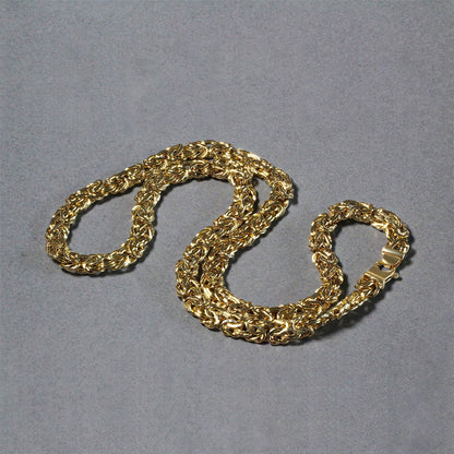 14k yellow gold Byzantine motif chain necklace, Avera Group, view 4