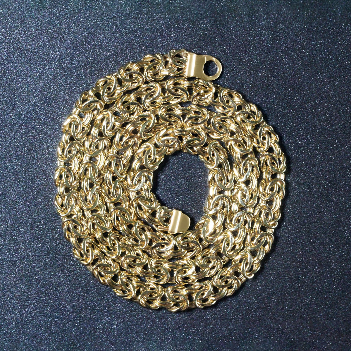 14k yellow gold Byzantine motif chain necklace, Avera Group, view 5
