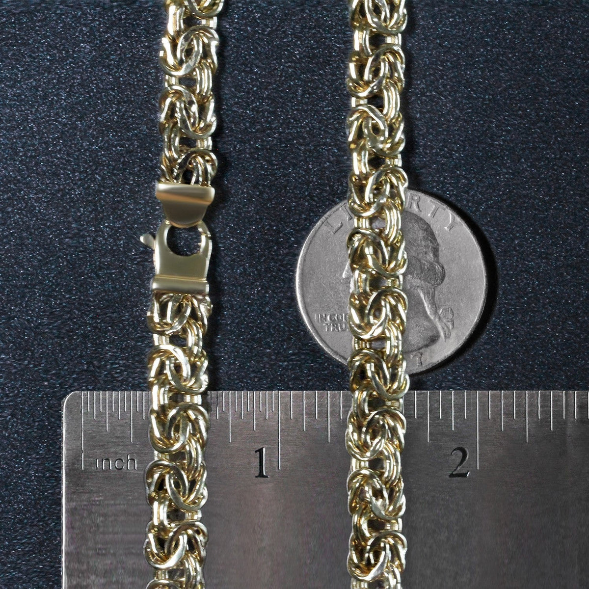 14k yellow gold Byzantine motif chain necklace, Avera Group, view 6