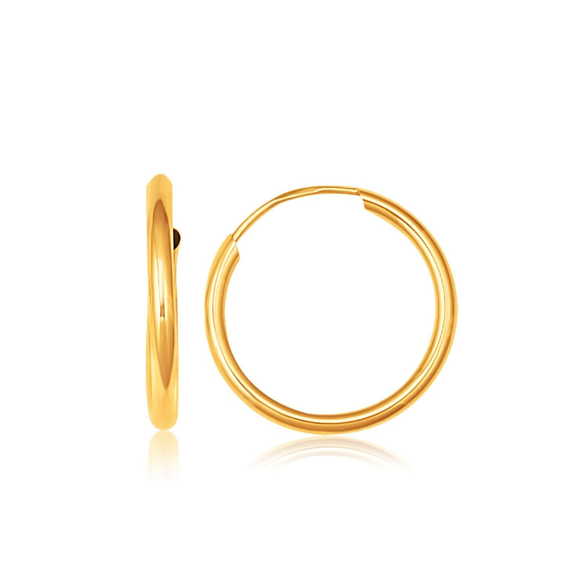 10k Yellow Gold Polished Endless Hoop Earrings (16mm Diameter), Avera Group