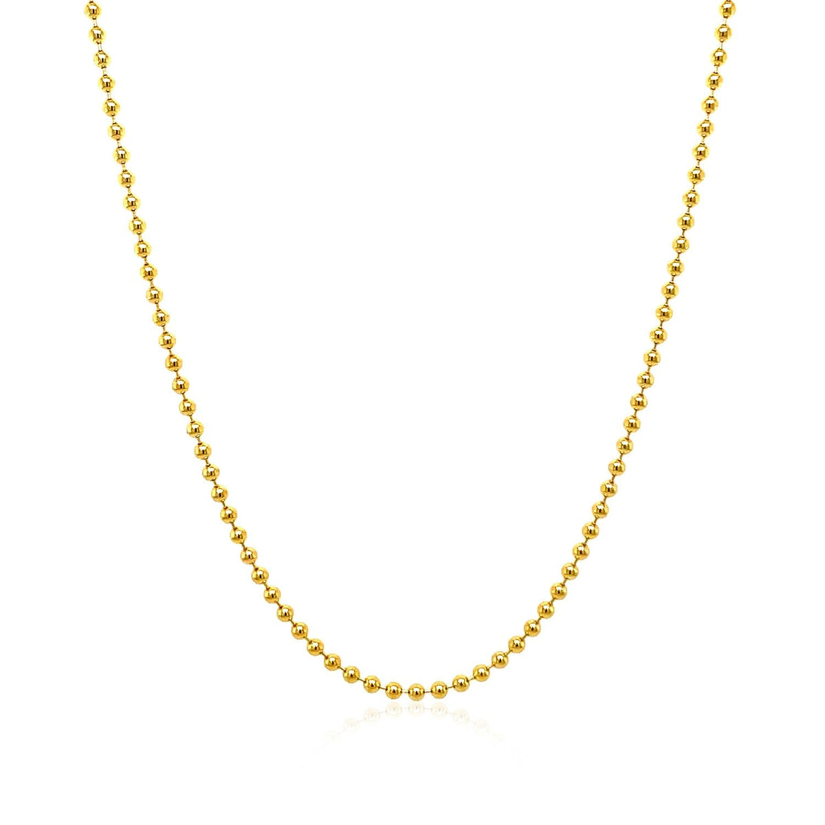 14k yellow gold bead chain 1.50mm, Avera Group, view 2