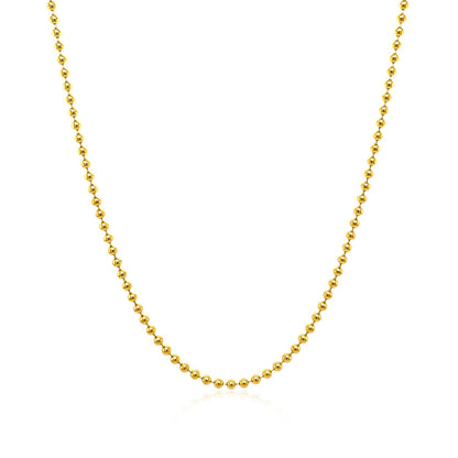 14k yellow gold bead chain 1.50mm, Avera Group, view 2