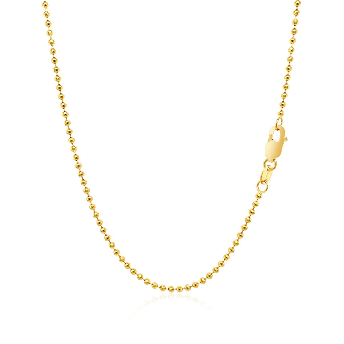 14k yellow gold bead chain 1.50mm, Avera Group, view 3