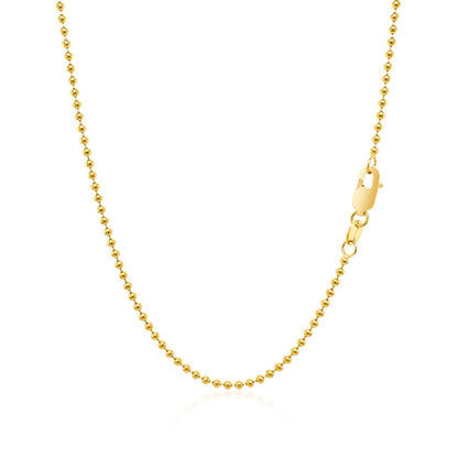 14k yellow gold bead chain 1.50mm, Avera Group, view 3