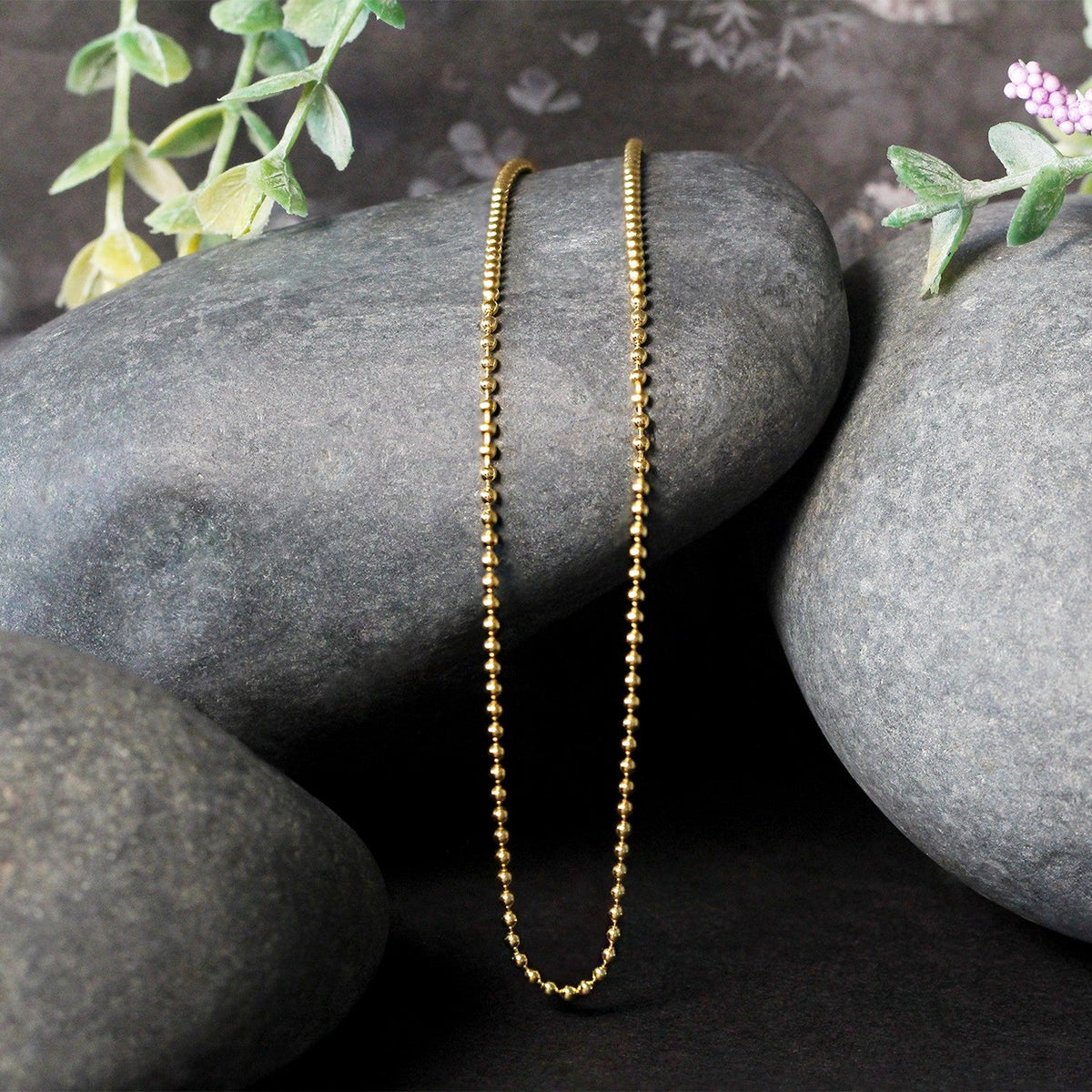 14k yellow gold bead chain 1.50mm, Avera Group, view 4