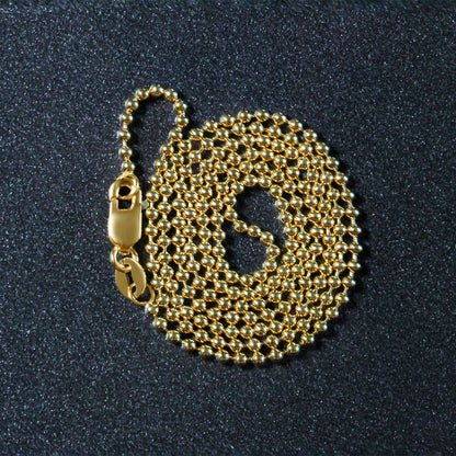 14k yellow gold bead chain 1.50mm, Avera Group, view 6