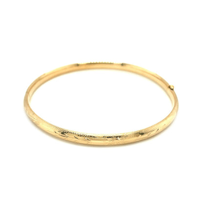 5mm 14k yellow gold Florentine dome bangle, Avera Group, view 2