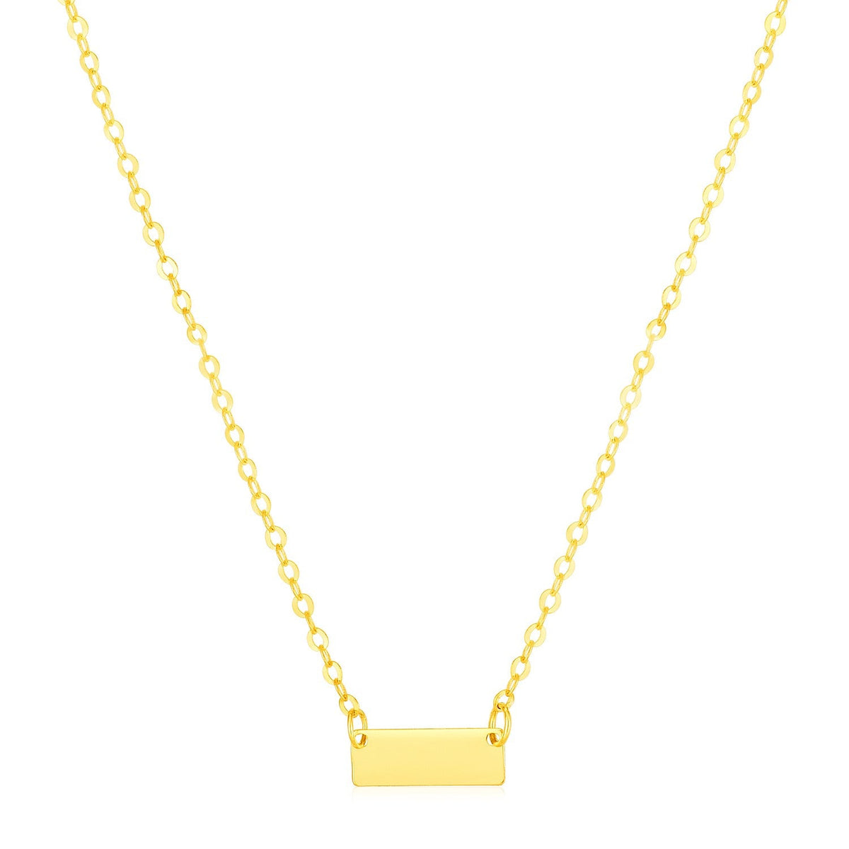 14k yellow gold 18 inch mini bar necklace on cable chain by Avera Group